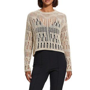 Open-Stitch Cropped Sweater